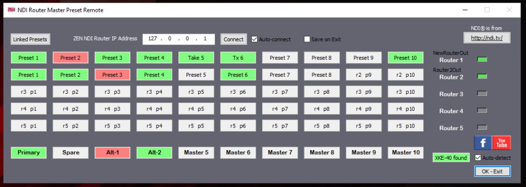 Router Preset Remote panel