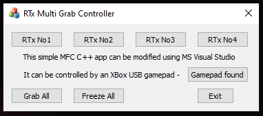 GUI of the RTx Multi Grab Controller