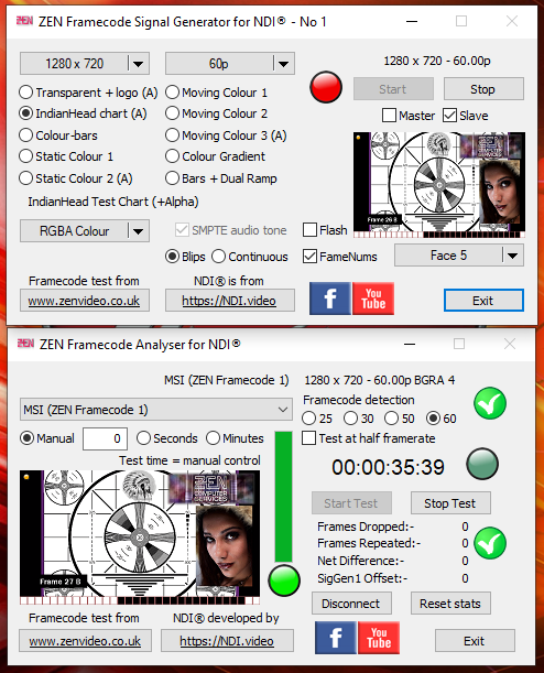 NDI Framecode SigGen and Receiver/Analyzer