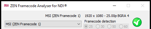 ZEN NDI Receiver framecode detection 